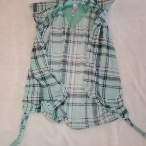 Blue flannel pull over